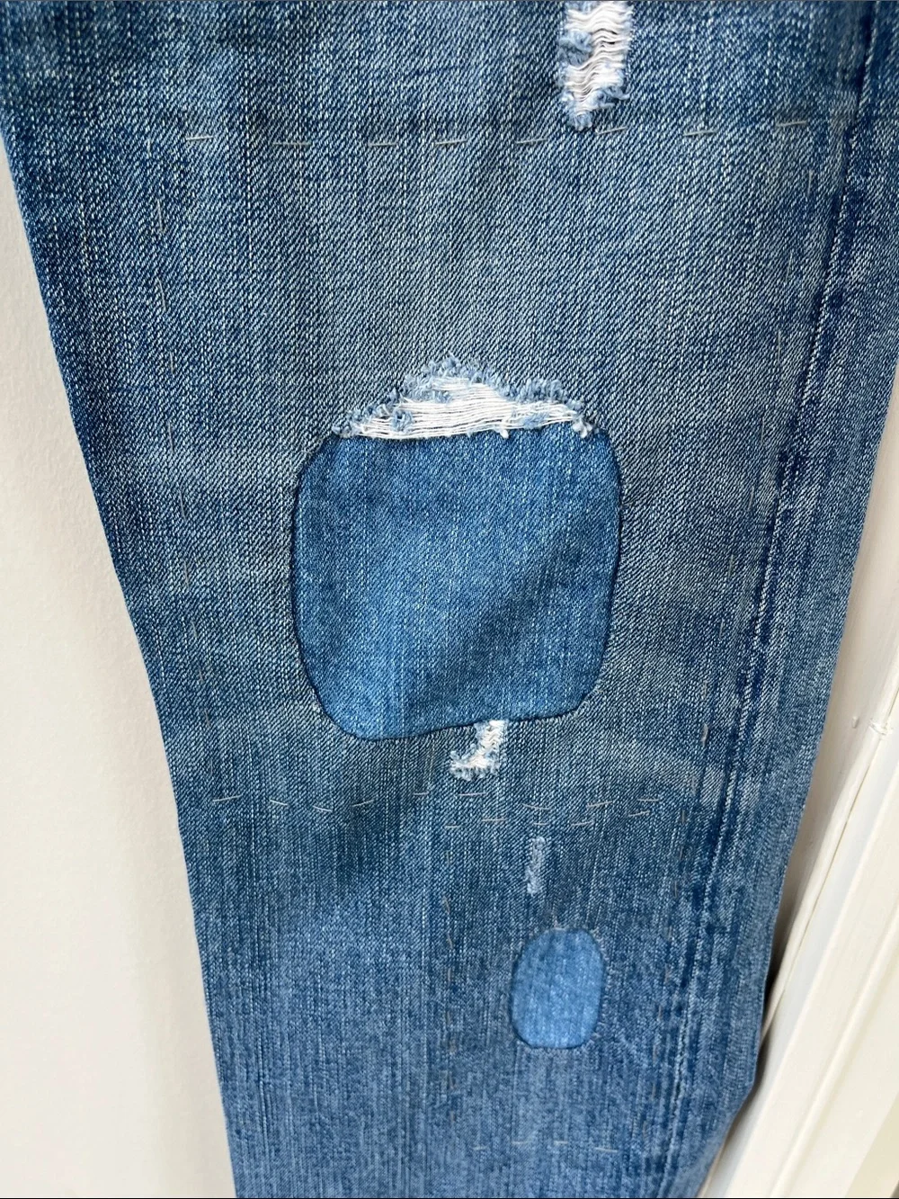 JCREW Point Sur Patch Jeans Distressed